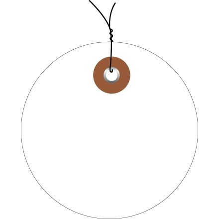 Pre-Wired White Plastic Circle Tags - 3"