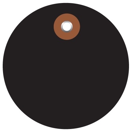Black Plastic Circle Tags - 2"