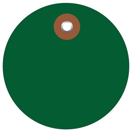 Green Plastic Circle Tags - 2"