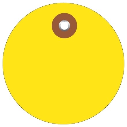 Yellow Plastic Circle Tags - 2"