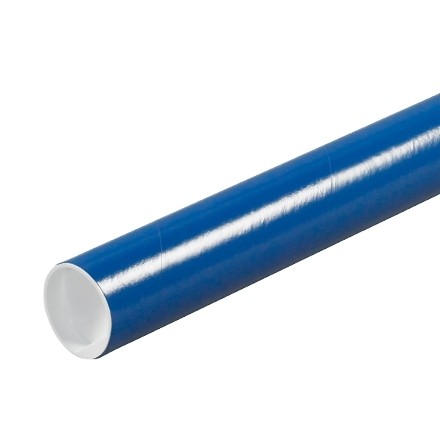 Mailing Tubes with Caps, Round, Blue, 2 x 6"