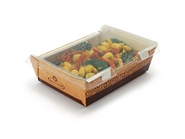 Medium Grab and Go Food Containers With Lid, 5 x 6 3/10 2"
