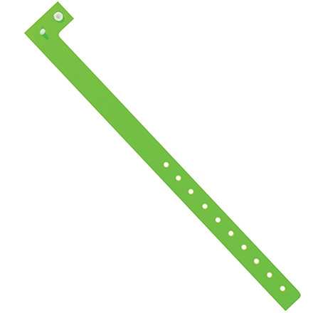 Day-Glo Green Plastic Wristbands, 3/4 x 10"