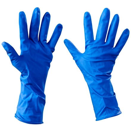 Industrial Latex Gloves w/Extended Cuff - Blue - 5 Mil - Xlarge