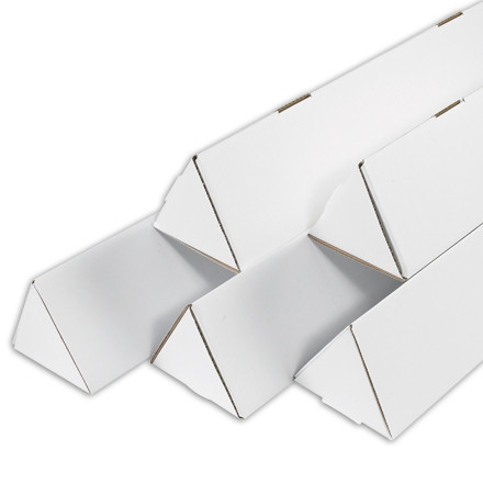 Mailing Tubes, Triangle, White, 2 x 18 1/4"