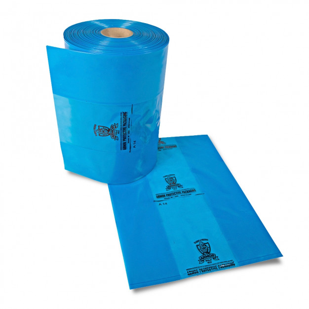 ARMOR POLY® Rust Preventative Gusseted Bags, 3 Mil, Blue, 23 x 15 x 30"