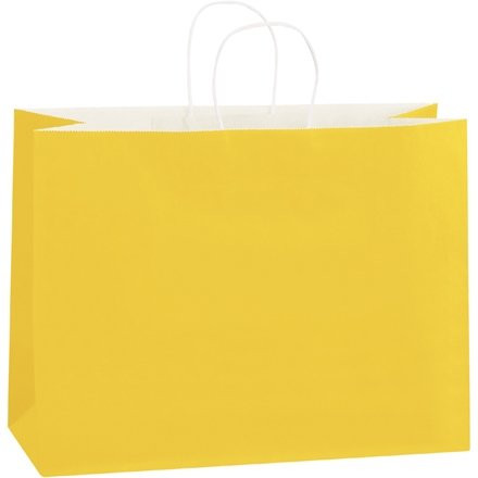 Buttercup Tinted Paper Shopping Bags, 16 x 6 x 12", Vogue