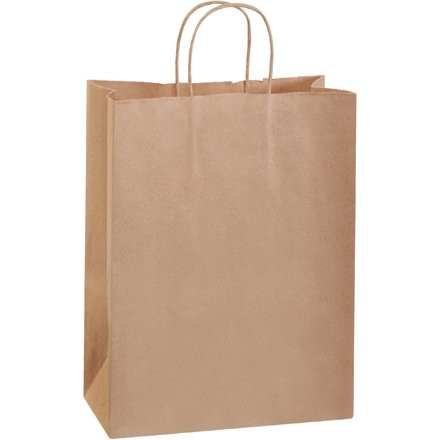Kraft Paper Shopping Bags, Debbie - 10 x 5 x 13"