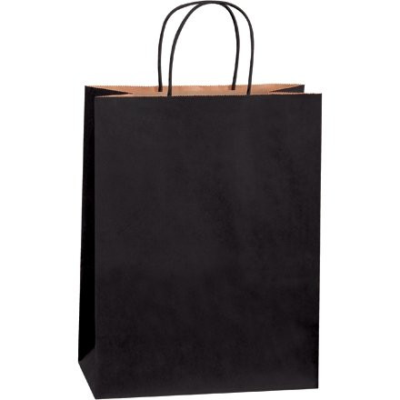 Black Tinted Paper Shopping Bags, 10 x 5 x 13", Debbie