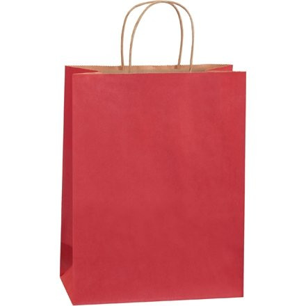 Scarlet Tinted Paper Shopping Bags, 10 x 5 x 13", Debbie