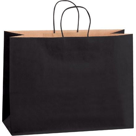 Black Tinted Paper Shopping Bags, 16 x 6 x 12", Vogue