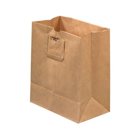 Kraft Paper Grocery Bags, 1/7 BL, Flat Handle - 12 x 7 x 14"
