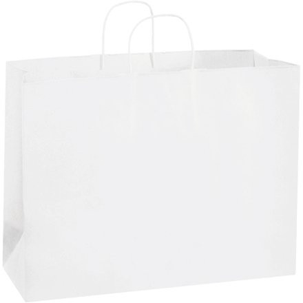 White Paper Shopping Bags, Vogue - 16 x 6 x 12"