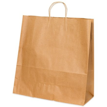 Kraft Paper Shopping Bags, Jumbo - 18 x 7 x 18"