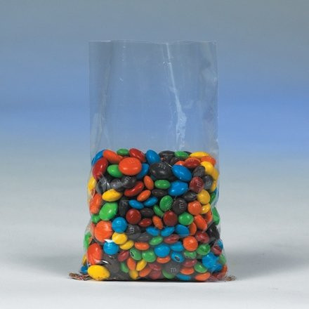 Gusseted Polypropylene Bags, 2 1/2 x 3/4 x 6 1/2", 1.5 Mil