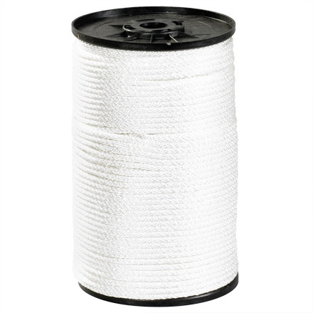 Solid Braided Nylon Rope - 1/4, White