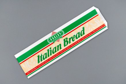White Printed Italian Bread Bags - Bakery Fresh Design, 5 1/4 x 3 1/4 x 20"