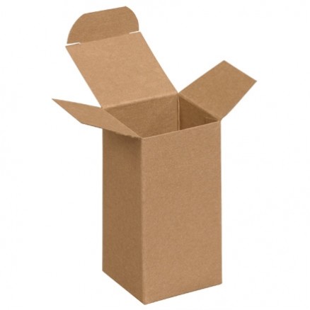 Chipboard Boxes, Folding Cartons, Reverse Tuck, 2 x 2 x 4", Kraft