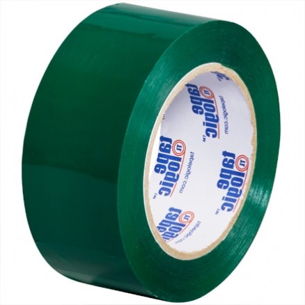 Green Carton Sealing Tape, 2" x 110 yds., 2.2 Mil Thick