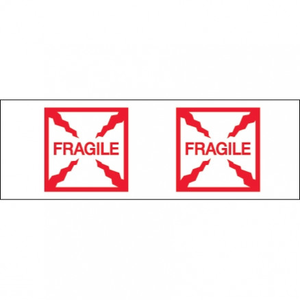 Fragile (Box) Tape, 2" x 55 yds., 2.2 Mil Thick