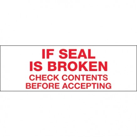 If Seal Is Broken... Tape, 3" x 110 yds., 2.2 Mil Thick