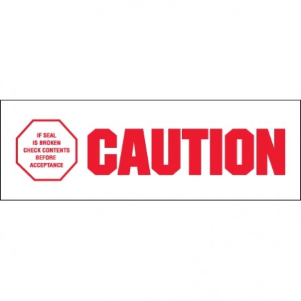 Caution - If Seal Is Broken... Tape, 2" x 110 yds., 2.2 Mil Thick