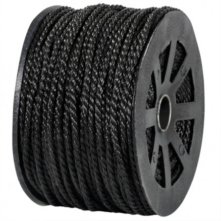Twisted Polypropylene Rope - 3/8", Black
