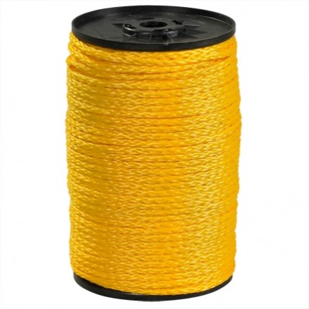 Hollow Braided Polypropylene Rope - 3/8", Yellow