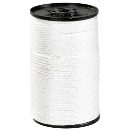 Solid Braided Nylon Rope - 3/16", White