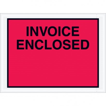 "Invoice Enclosed" Envelopes, Red, 4 1/2 x 6"