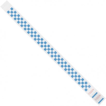 Blue Checkerboard Tyvek® Wristbands, 3/4 x 10"
