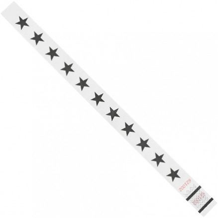 White Stars Tyvek® Wristbands, 3/4 x 10"