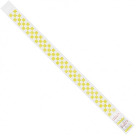 Yellow Checkerboard Tyvek® Wristbands, 3/4 x 10"