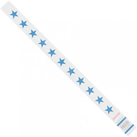Blue Stars Tyvek® Wristbands, 3/4 x 10"