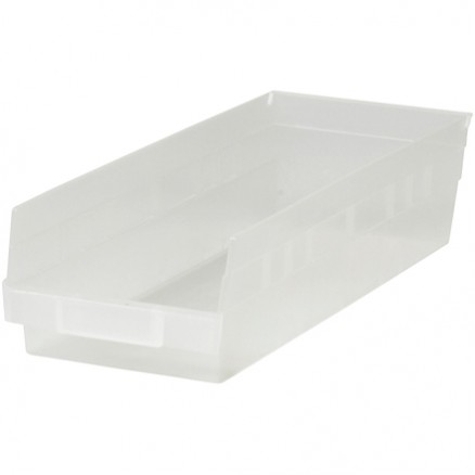Plastic Shelf Bins, Clear, 17 7/8 x 6 5/8 x 4"