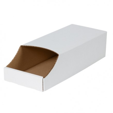 Corrugated Stackable Bin Boxes, 8 x 18 x 4 1/2"