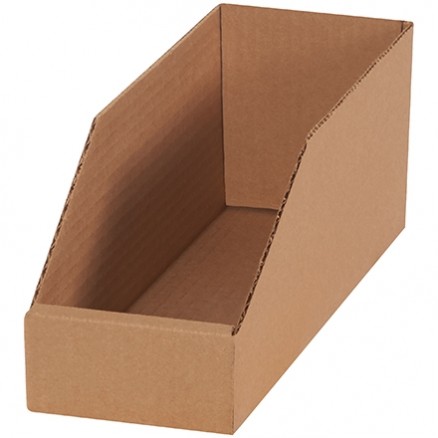 Kraft Corrugated Bin Boxes, 4 x 12 x 4 1/2"