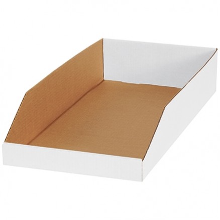 White Corrugated Bin Boxes, 12 x 24 x 4 1/2"