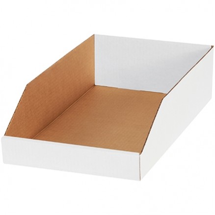 White Corrugated Bin Boxes, 10 x 18 x 4 1/2"