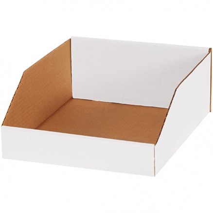 White Corrugated Bin Boxes, 10 x 12 x 4 1/2"