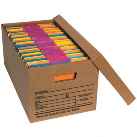 Economy File Storage Boxes with Lid, 24 x 12 x 10"