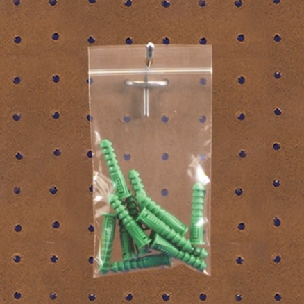 Reclosable Poly Bags, 2 x 2", 2 Mil, With Hang Holes