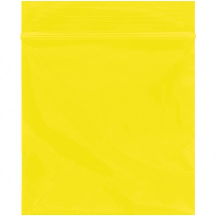Reclosable Poly Bags, 3 x 3", 2 Mil, Yellow