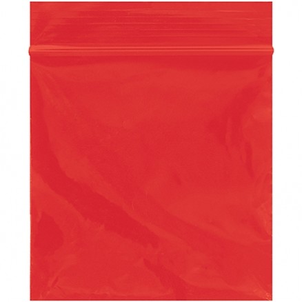 Reclosable Poly Bags, 3 x 3", 2 Mil, Red