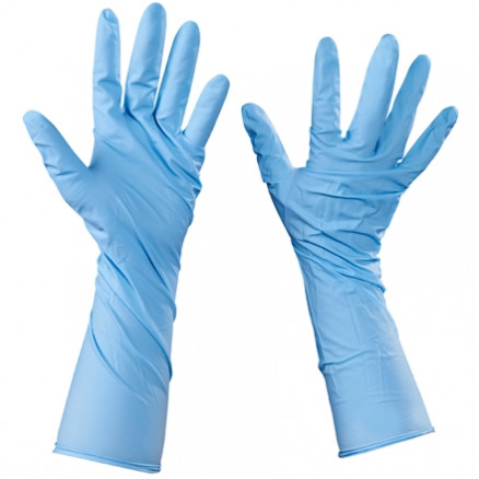 Blue Nitrile Gloves 6 Mil - Extended Cuff - Medium