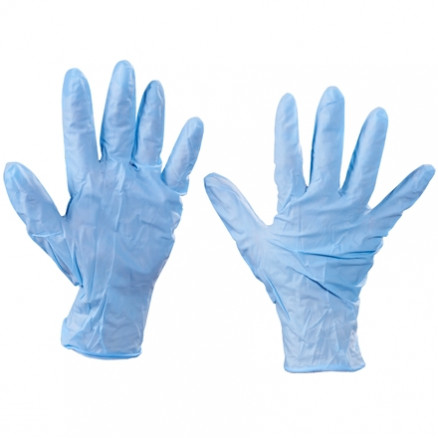 Blue Nitrile Gloves - 6 Mil - Powdered, Large