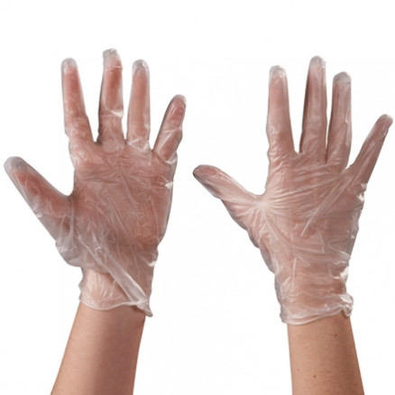 Powdered Vinyl Gloves - Clear - 5 Mil - Large