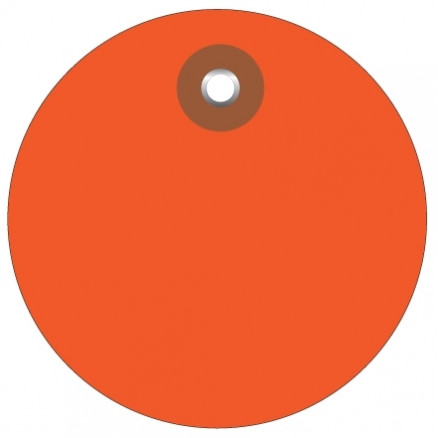 Orange Plastic Circle Tags - 3"