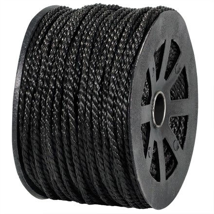 Twisted Polypropylene Rope - 3/8", Black