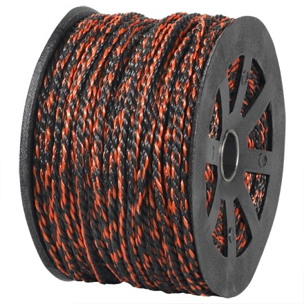 Twisted Polypropylene Rope - 3/8", Black/Orange